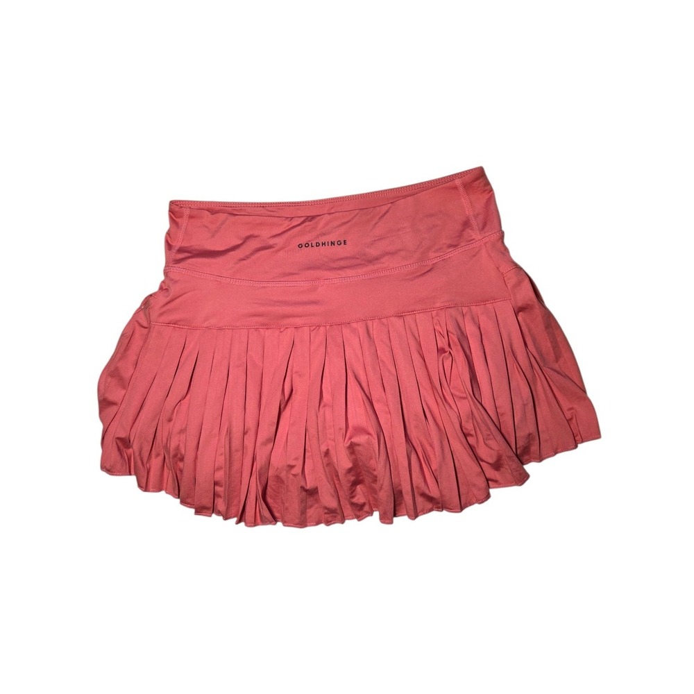 Gold Hinge Pink Tennis Skirt Skorts Pleated Pull On L NWT